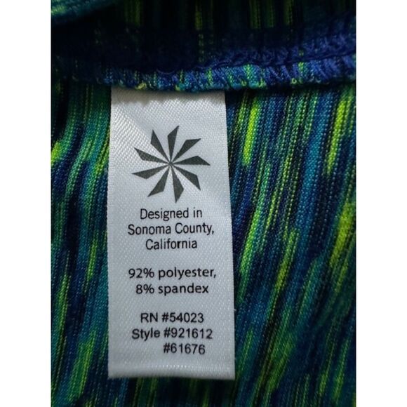 ATHLETA Mendoza Green Blue Space Dye 1/2 Zip Long Sleeve Athletic top, Small - Picture 5 of 9